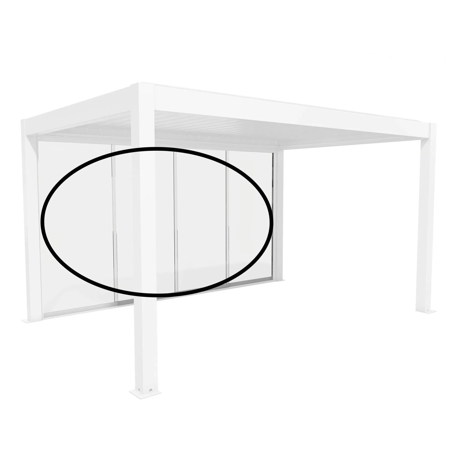 Biohort Posuvná stěna z čirého skla pro stranu pergoly 3 m bílá