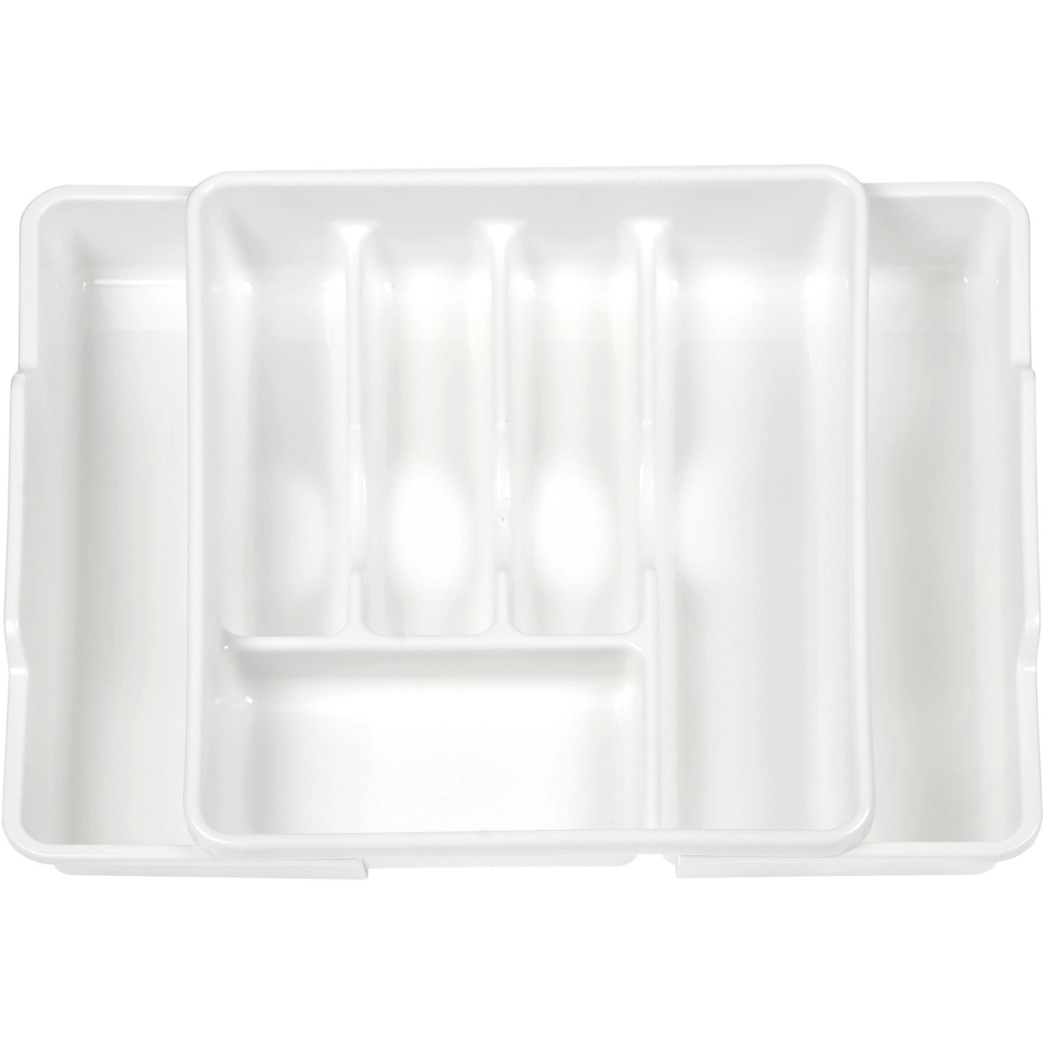 Vkládací přihrádka na příbory výsuvná, 7,5 x 38 x 32 cm, bílá