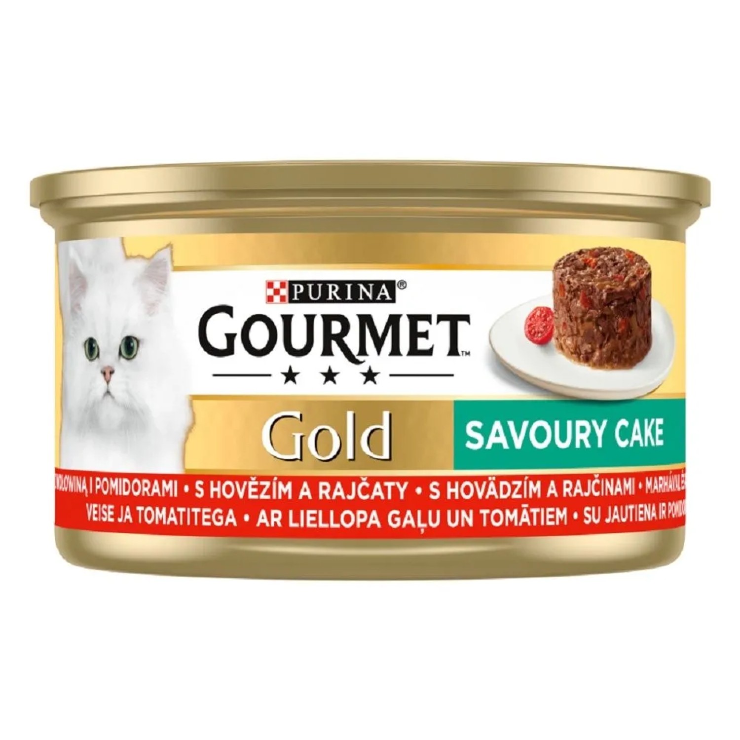Gourmet Gold Savoury Cake Konzerva pro kočky hovězí s rajčaty 1 x 85 g