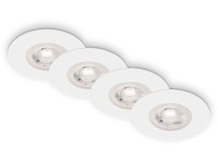 BRILO Vestavné LED svítidlo Kulana, 4,9 W, matné bílé, 4 ks, pr. 9 x 2,5 cm BRILO Vestavné LED svítidlo Kulana, 4,9 W, matné bílé, 4 ks, pr. 9 x 2,5 cm