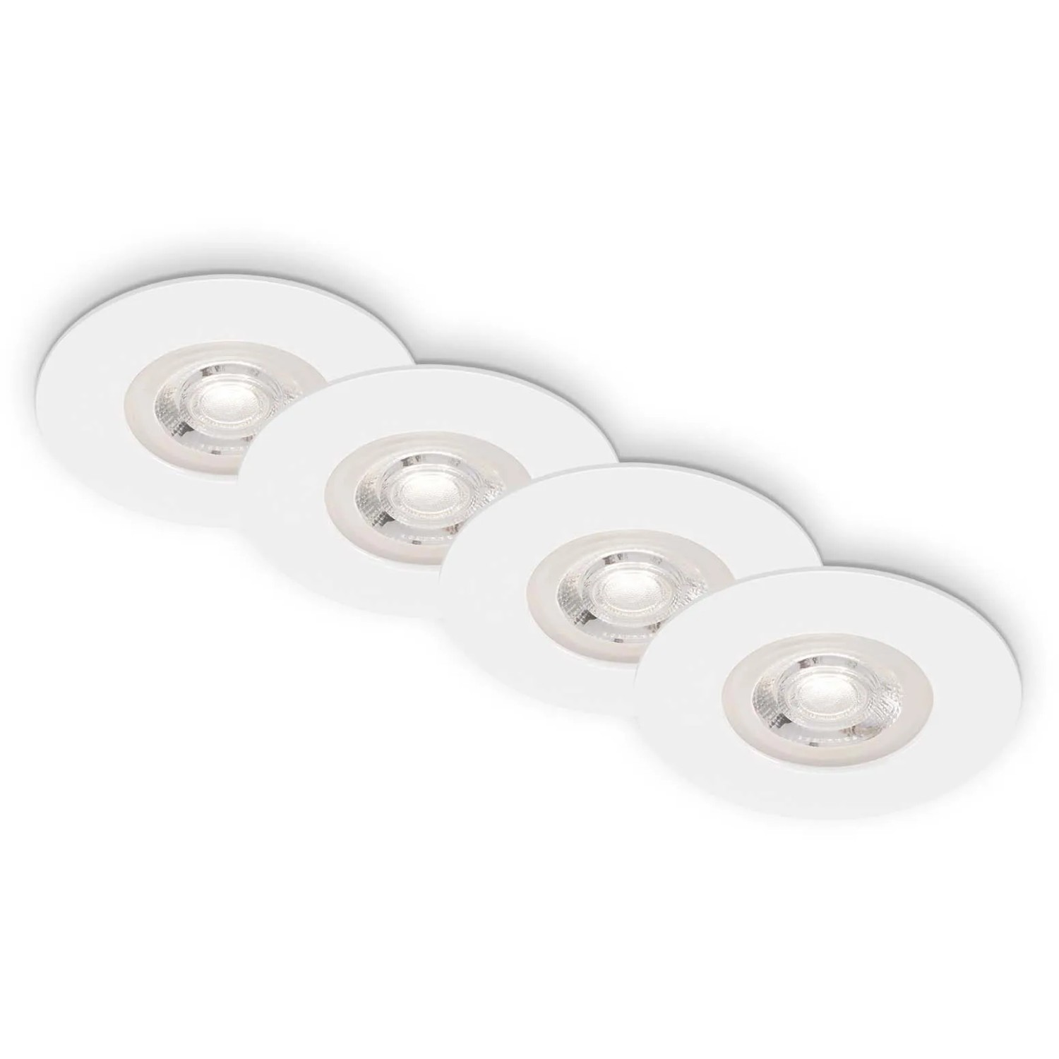 Levně BRILO Vestavné LED svítidlo Kulana, 4,9 W, matné bílé, 4 ks, pr. 9 x 2,5 cm