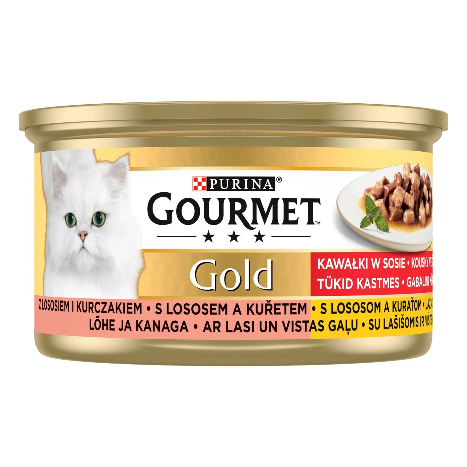 Gourmet Gold konzerva kure+losos 24x85g