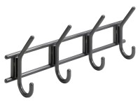 Hettich Věšáková lišta, 4 háčky, antracitová, 15 x 37 x 7 cm