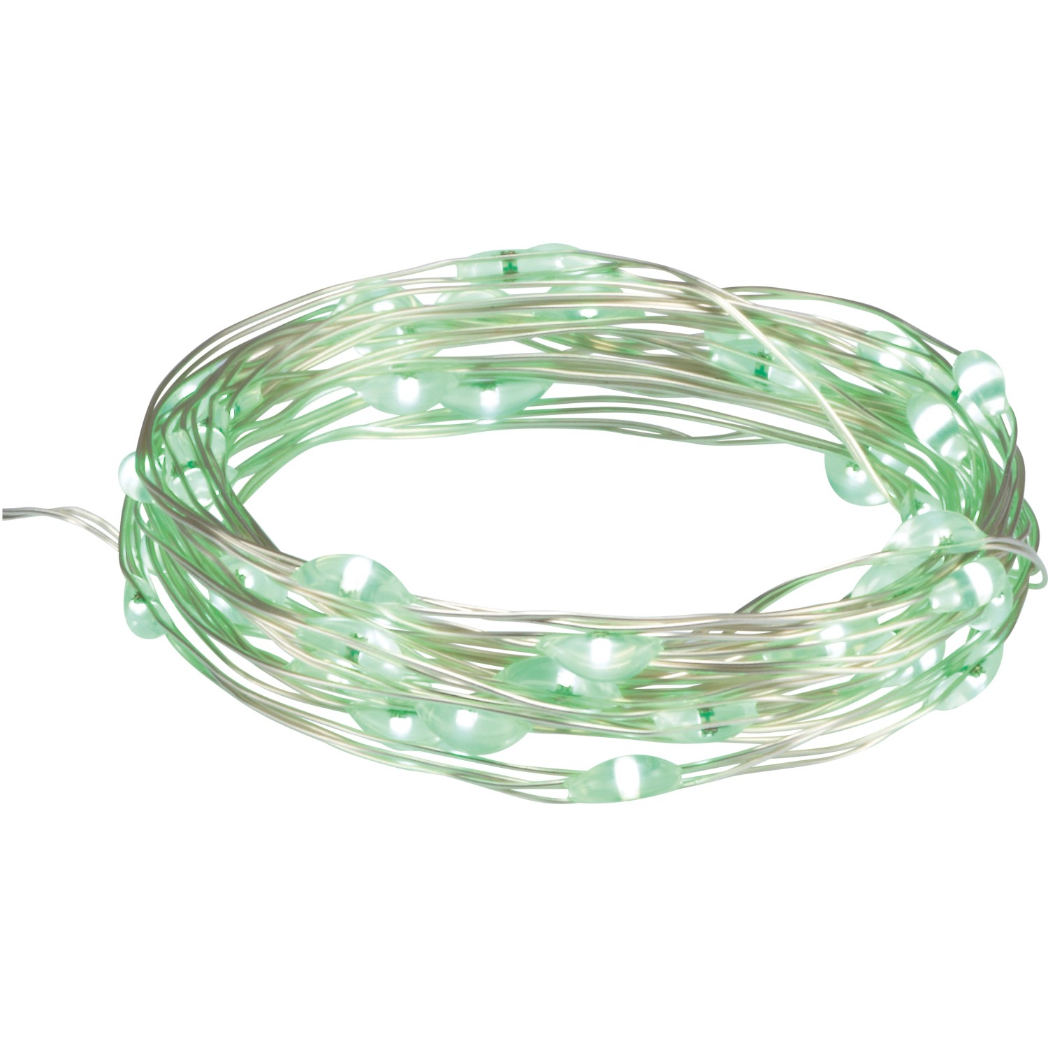 Drátěný světelný řetěz IP44, 50 LED multicolor, měděná