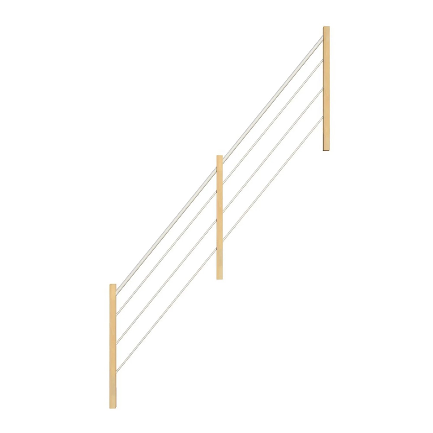 StarWood Nerezové a dřevěné zábradlí bílé/smrkové pravé 365 cm