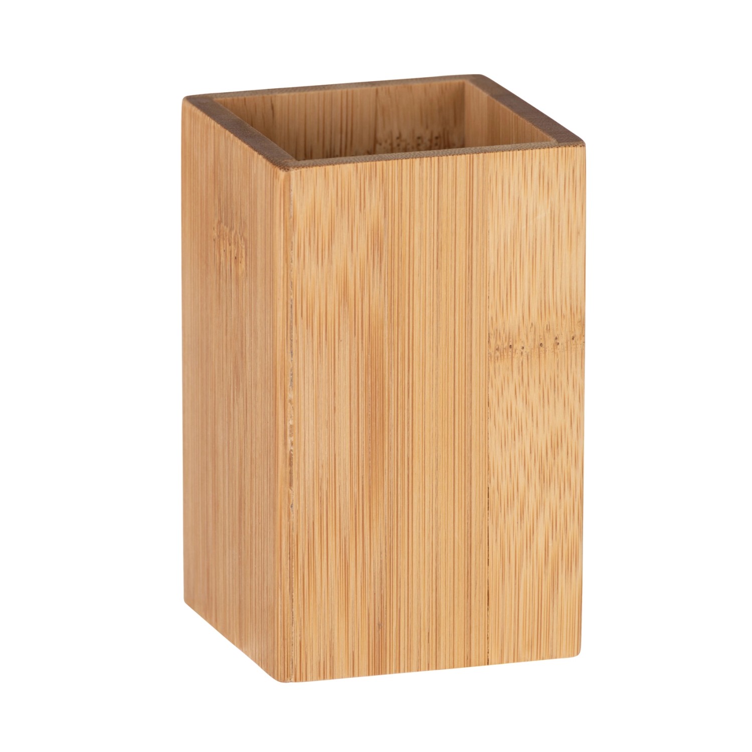 Wenko Kelímek na zubní kartáčky Padua, bambus, 7 x 7 x 11 cm