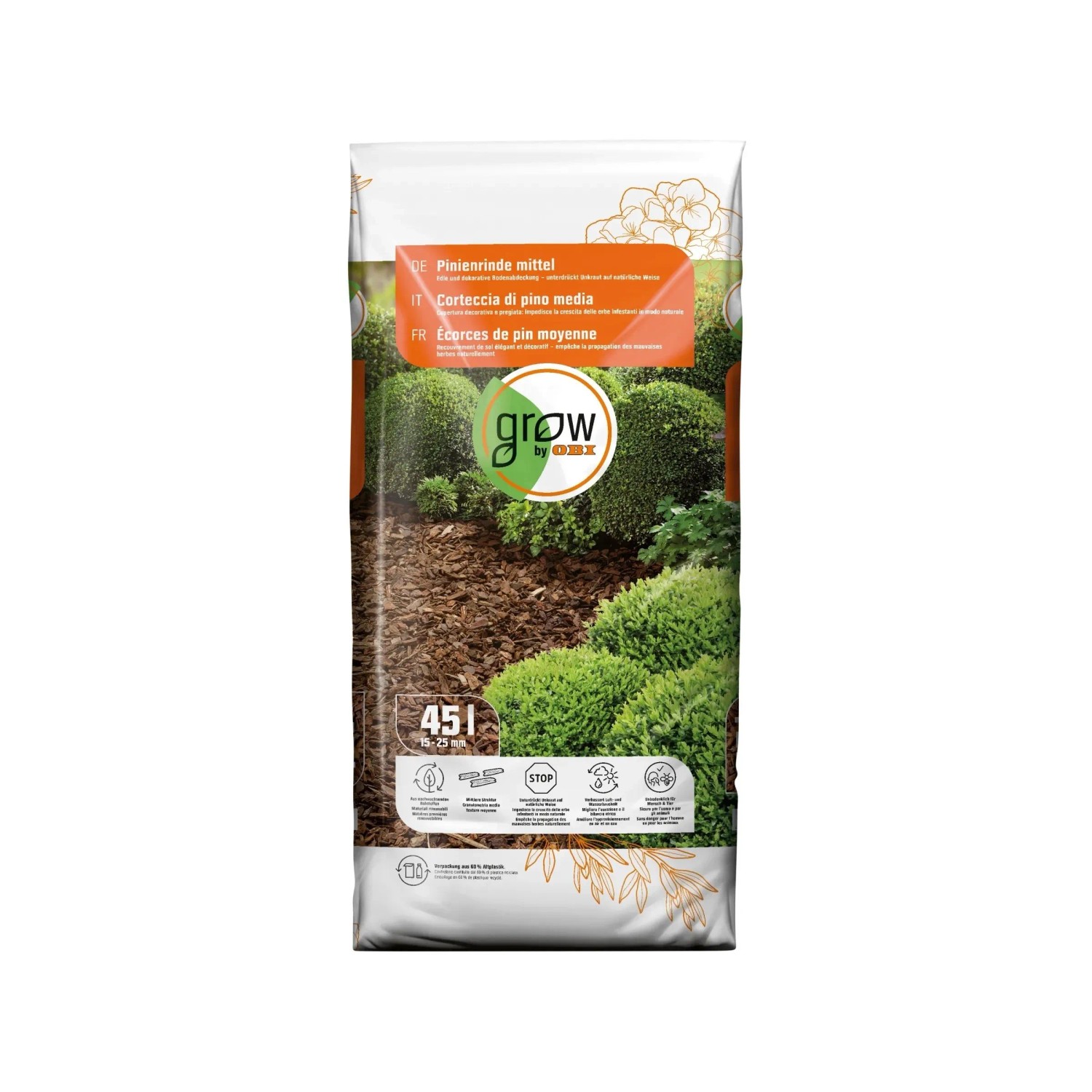 OBI Piniová kůra 15-25 mm, 45 l