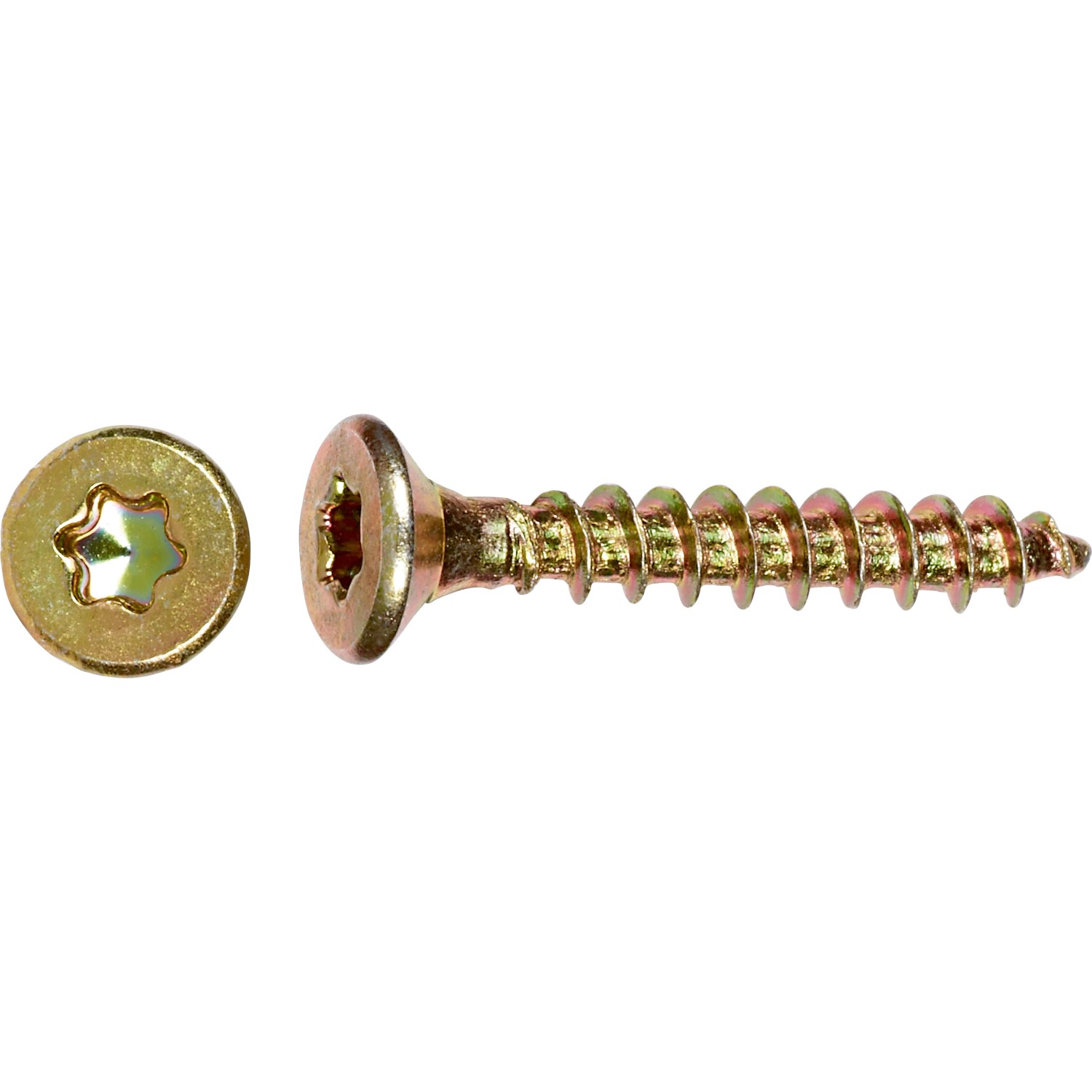 Uni vrut se zápustnou hlavou TX30 plný závit žlutě pozink. 6 x 40 mm, 10 ks