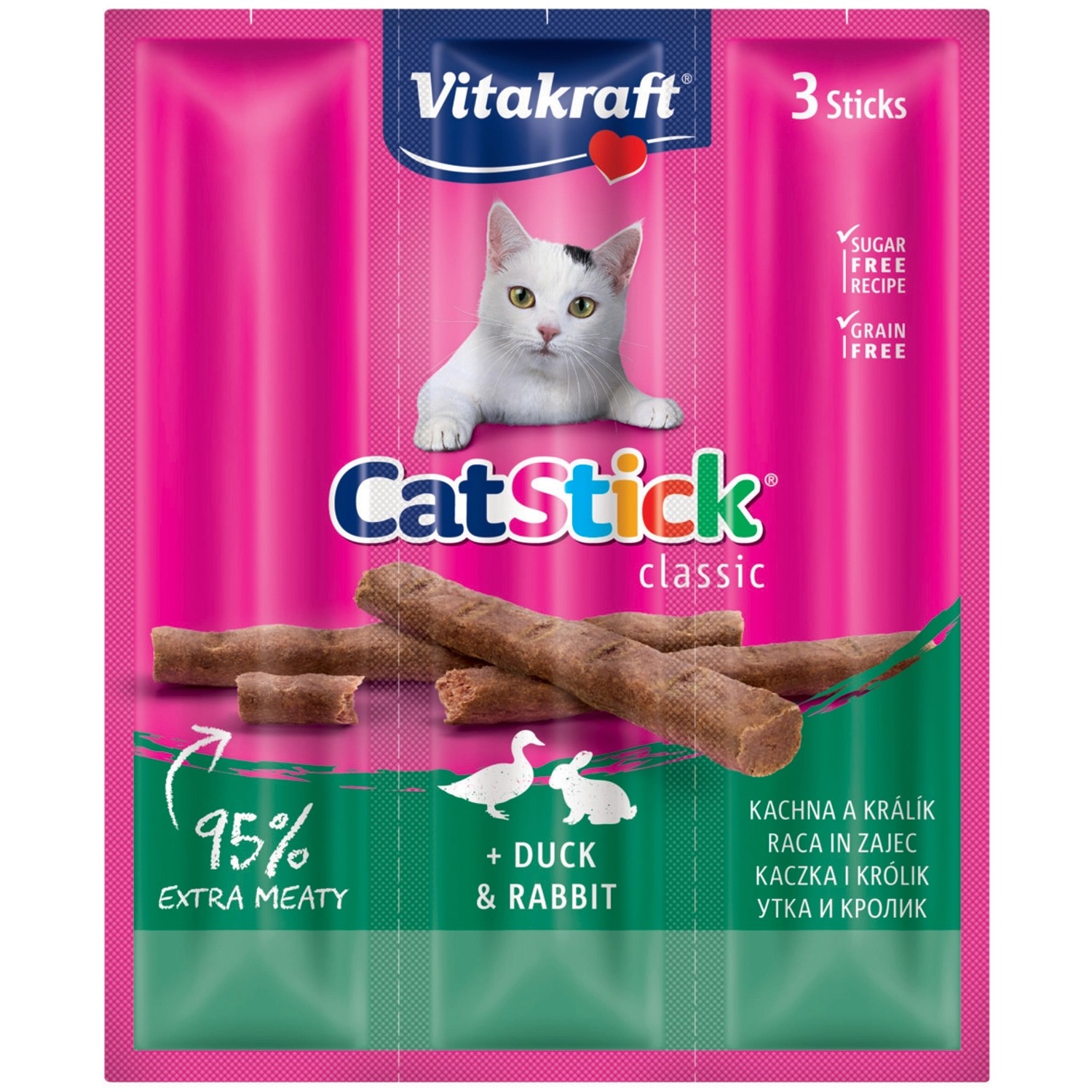 Vitakraft Cat Stick králík a kachna 3x6 g