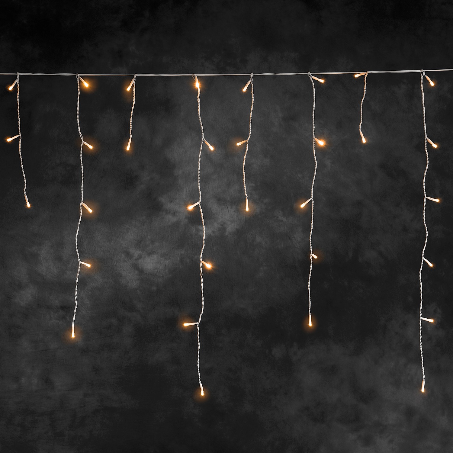 LED světelný závěs s efektem mrznoucího deště 200 jantarových LED pro vnitřní a