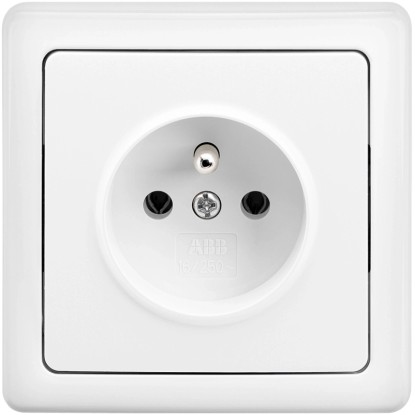 ABB Jednoduchá zásuvka 2P + PE SWING, 16 A - 250 V, bílá