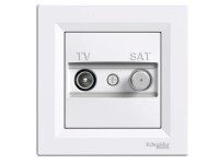 Schneider Electric Zásuvka TV+SAT Asfora, průběžná, bílá
