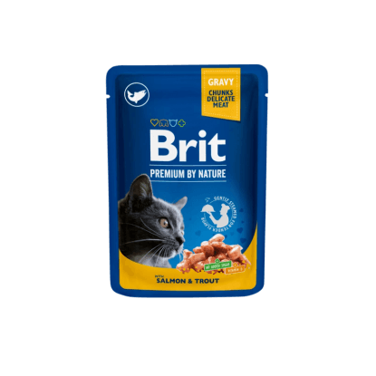 Brit Kapsička pro kočky Premium Cat Pouches s lososem a pstruhem 100 g