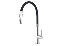 Novaservis Stojánková dřezová baterie Ferro Flexi 70730 černé rameno a sprška