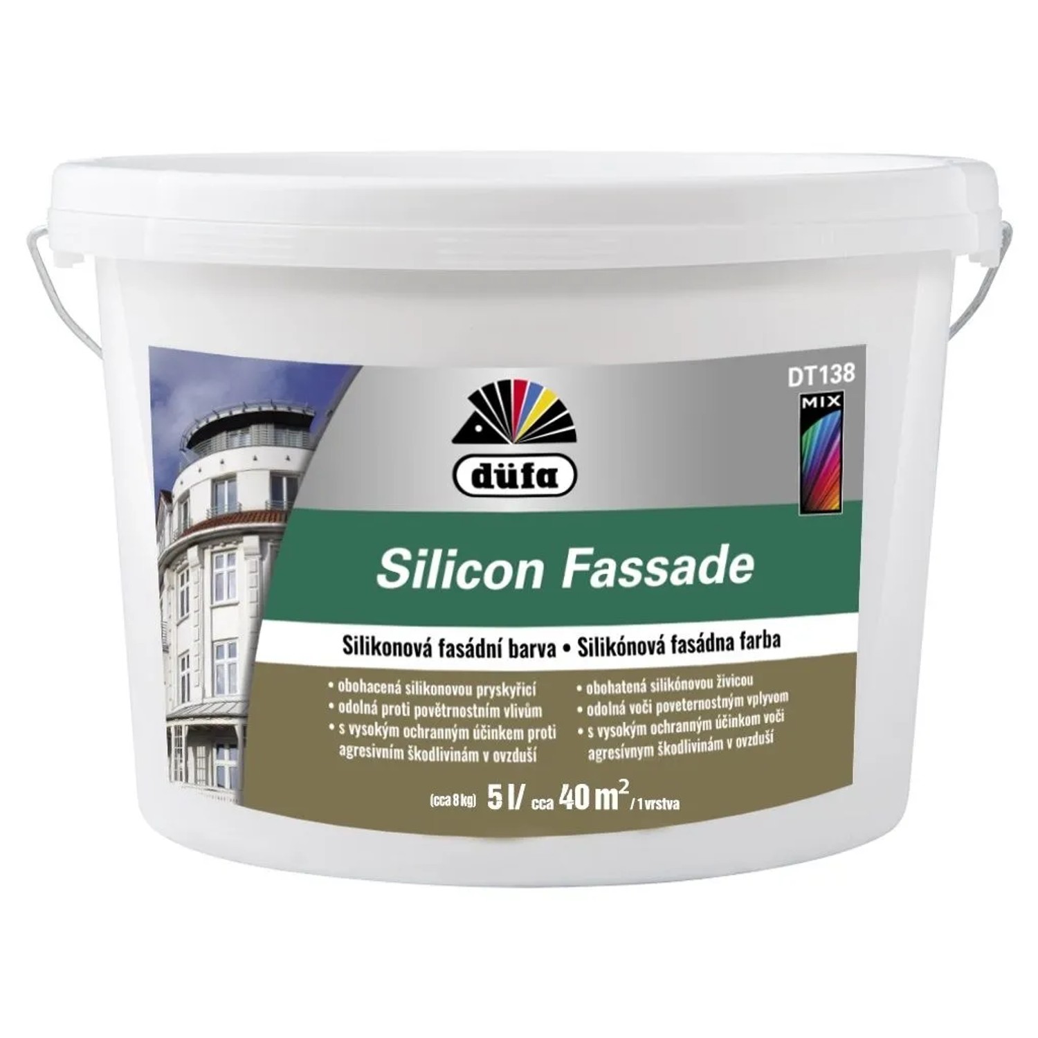 düfa Silikonová fasádní barva DT138 bílá 5 l