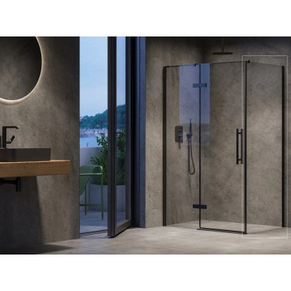 RAVAK Pevná sprchová stěna Cool! COPS, černá + transparent, 90 x 195 cm