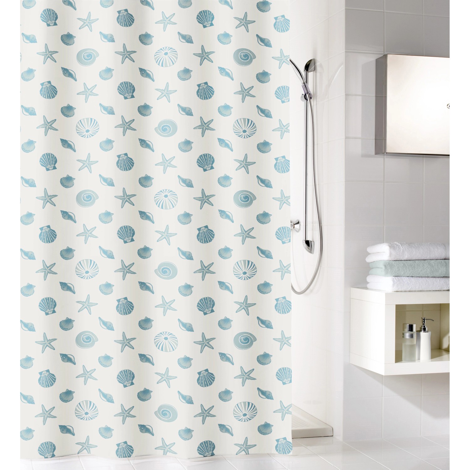 BWO Millie sprchový závěs modrý 180 cm x 200 cm