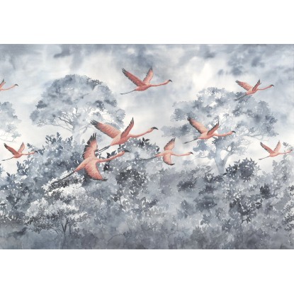 Komar Vliesová fototapeta Flamingos in the Sky 400 x 280 cm