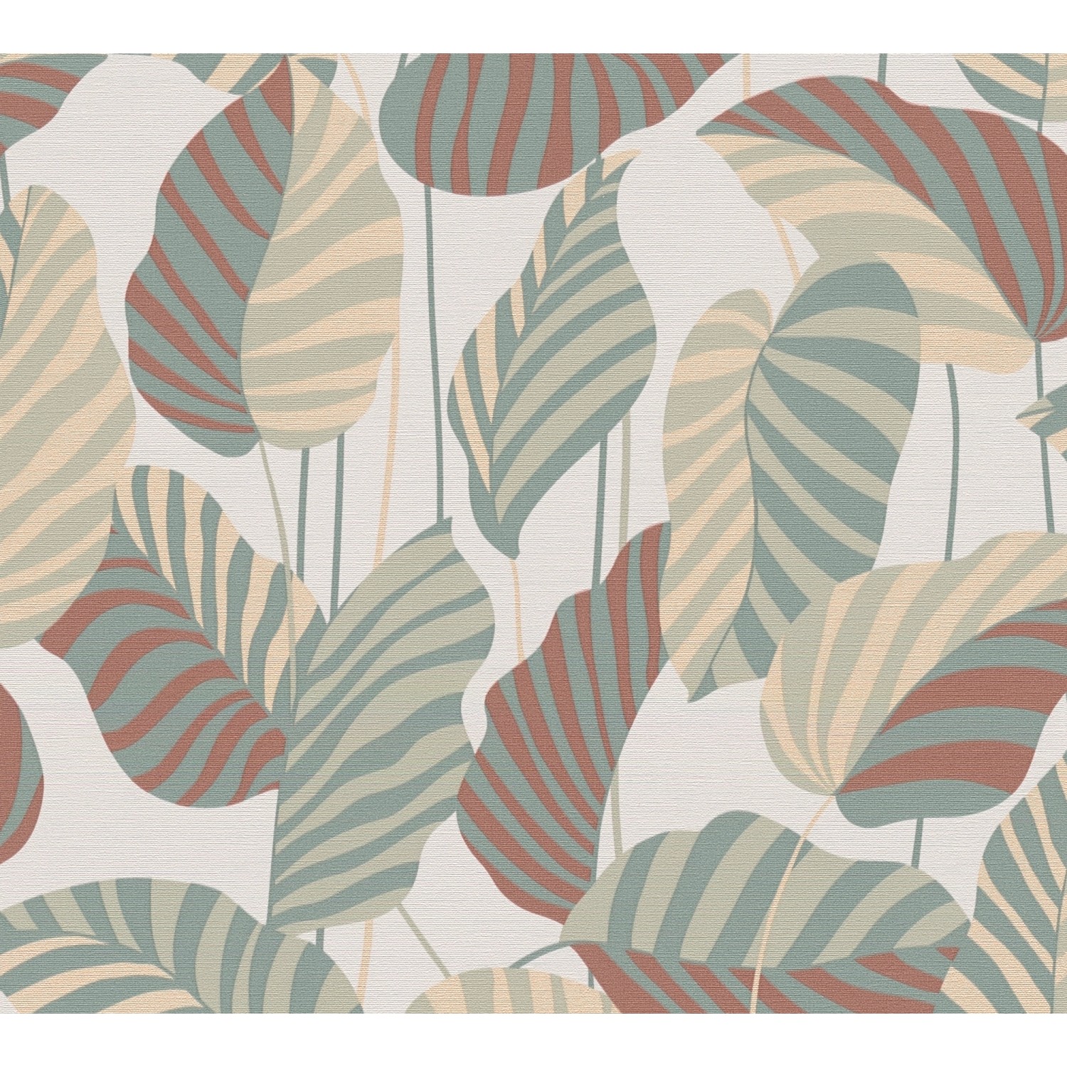 A. S. Creation Vliesová tapeta Antigua Listy bílo-zelená