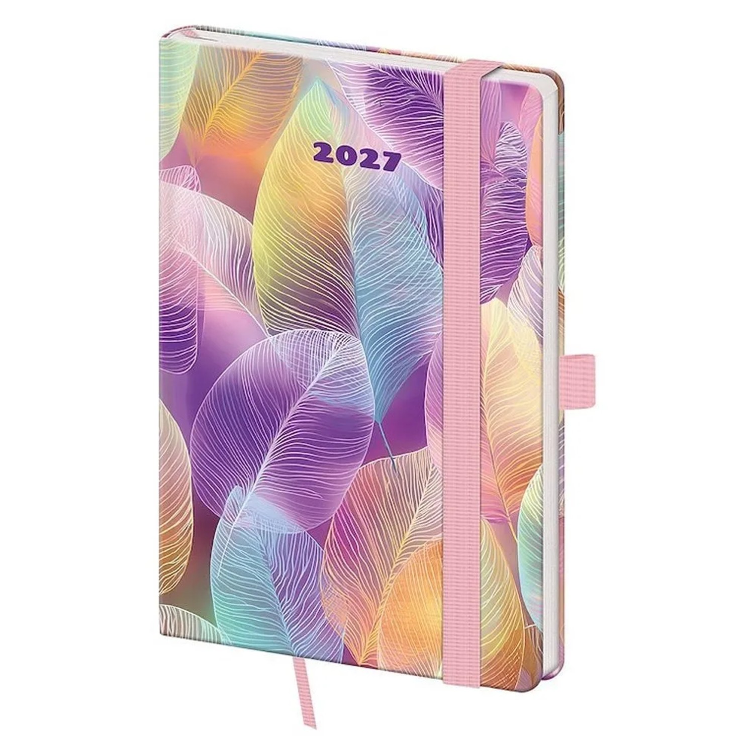 Týdenní diář 2027 Helma kapesní Vario Feathers s gumičkou