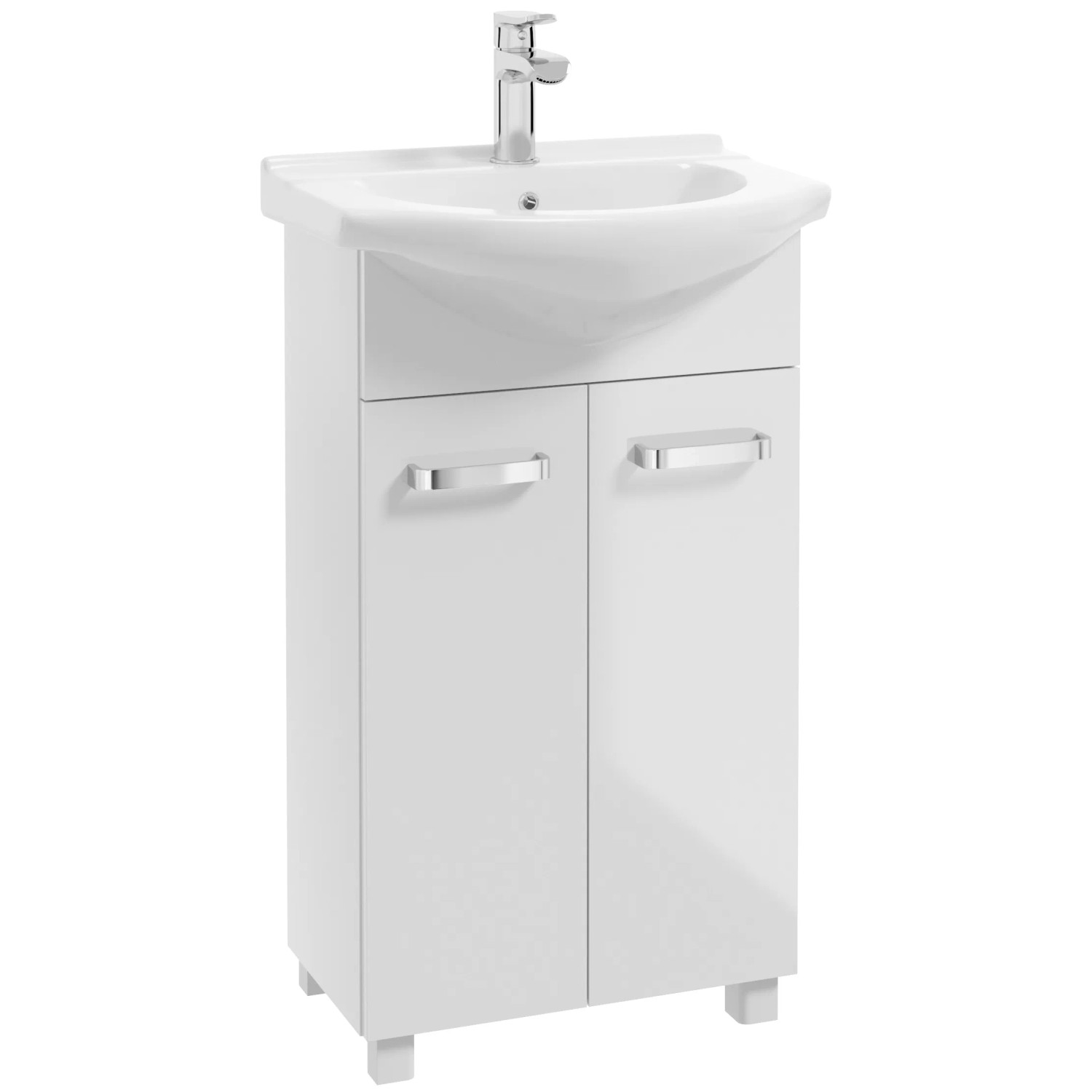 Deftrans Koupelnová skříňka s umyvadlem Mila D50, bílá, 45 x 83 x 26 cm