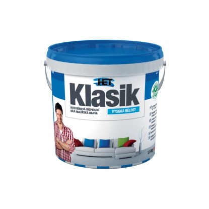 HET Klasik Interiérová disperzní bílá malířská barva 1,5 kg
