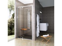 RAVAK Sprchové dveře dvoudílné s pevnou stěnou PDOP2-100, leštěný hliník