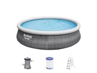 Bestway Bazén Fast Set vč. čerpadla kartuše schůdků ratan pr. 457 x 122 cm
