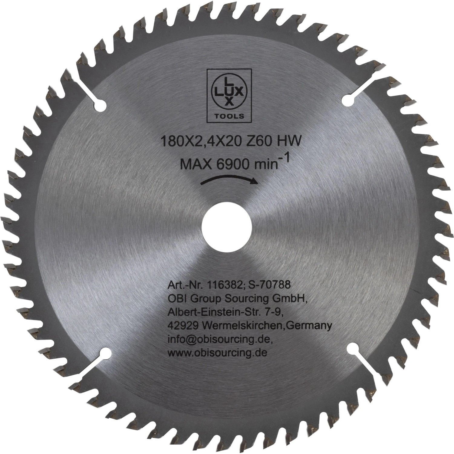 Levně LUX-TOOLS Pilový kotouč z tvrdokovu do dřeva, 60 zubů, pr. 180 x 20 mm