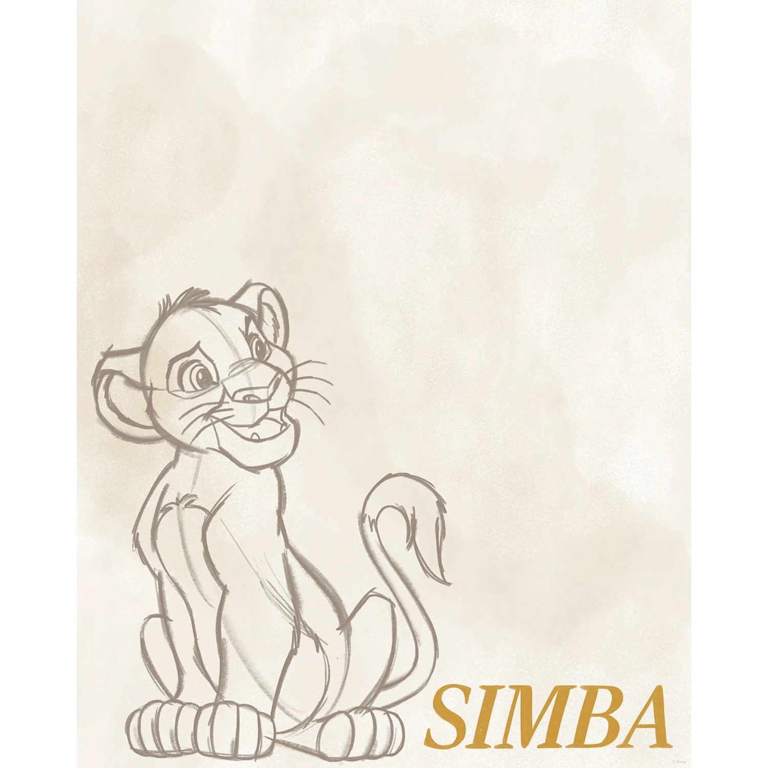 Komar Plakát Disney The Lion King Simba Sketch 40 x 50 cm