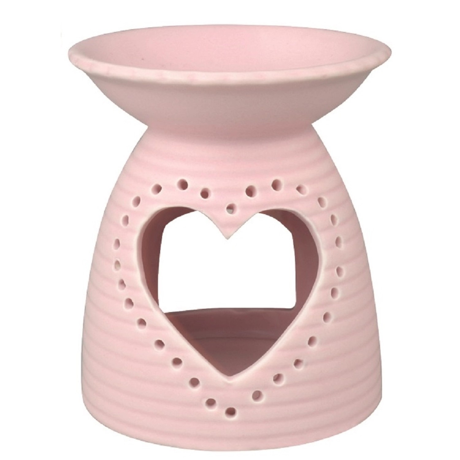 Anděl Přerov Aromalampa se srdcem porcelánová, růžová, 10 x 13 cm