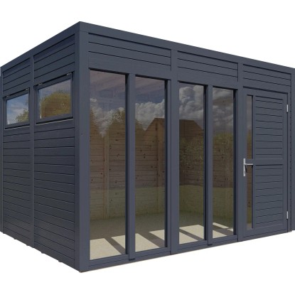 Bertilo Dřevěný domek na nářadí Cubus 3 Office, antracitová, 337 x 234 cm