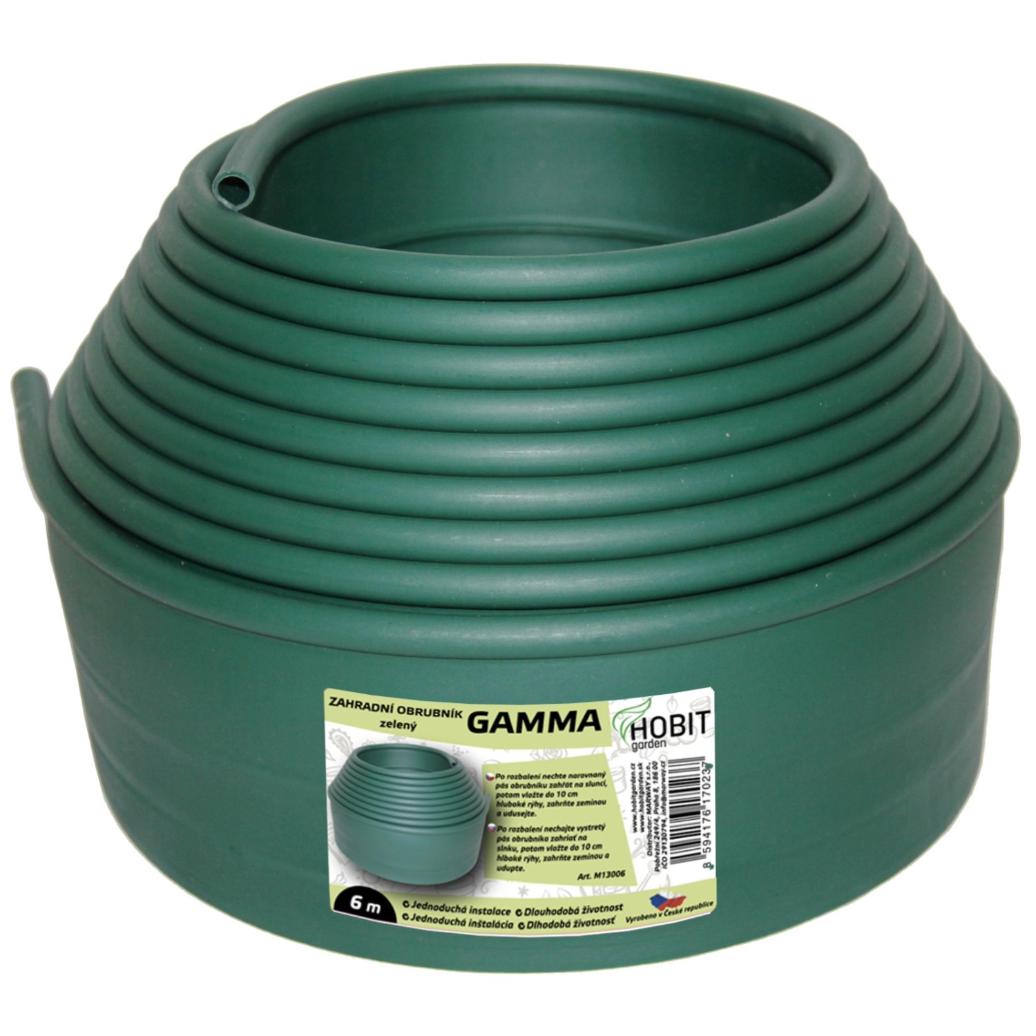 HOBIT garden Zahradní obrubník GAMMA zelený 10 cm x 6 m