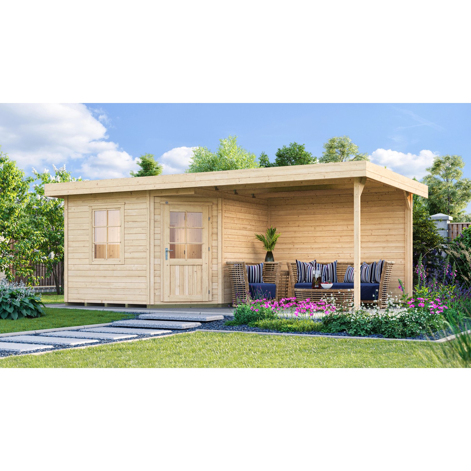 Weka Saunový domek Salo, přírodní, 648 x 358 x 237 cm + BioAktiv 9 kW