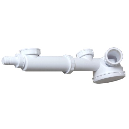 Dřezový sifon pro dvouřez 40 mm, bílá