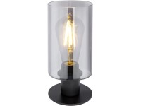GLOBO Stolní lampa HADERA černá/kouřová E27 60 W pr. 100 x 215 mm