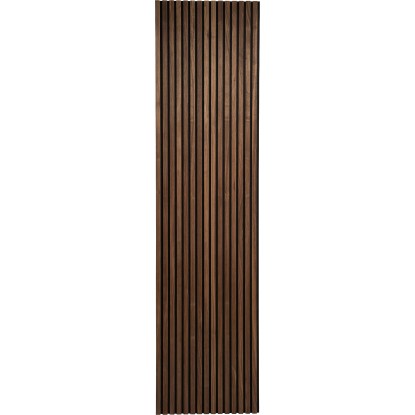 Akustický panel ořechově olejovaný na černé akustické plsti pro obklad stěn, 240 cm