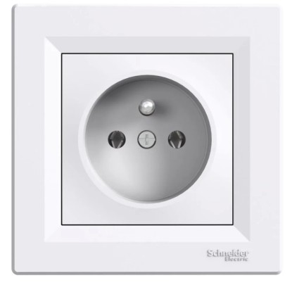 Schneider Electric Jednoduchá zásuvka 2P+PE Asfora, 16 A - 250 V, bílá
