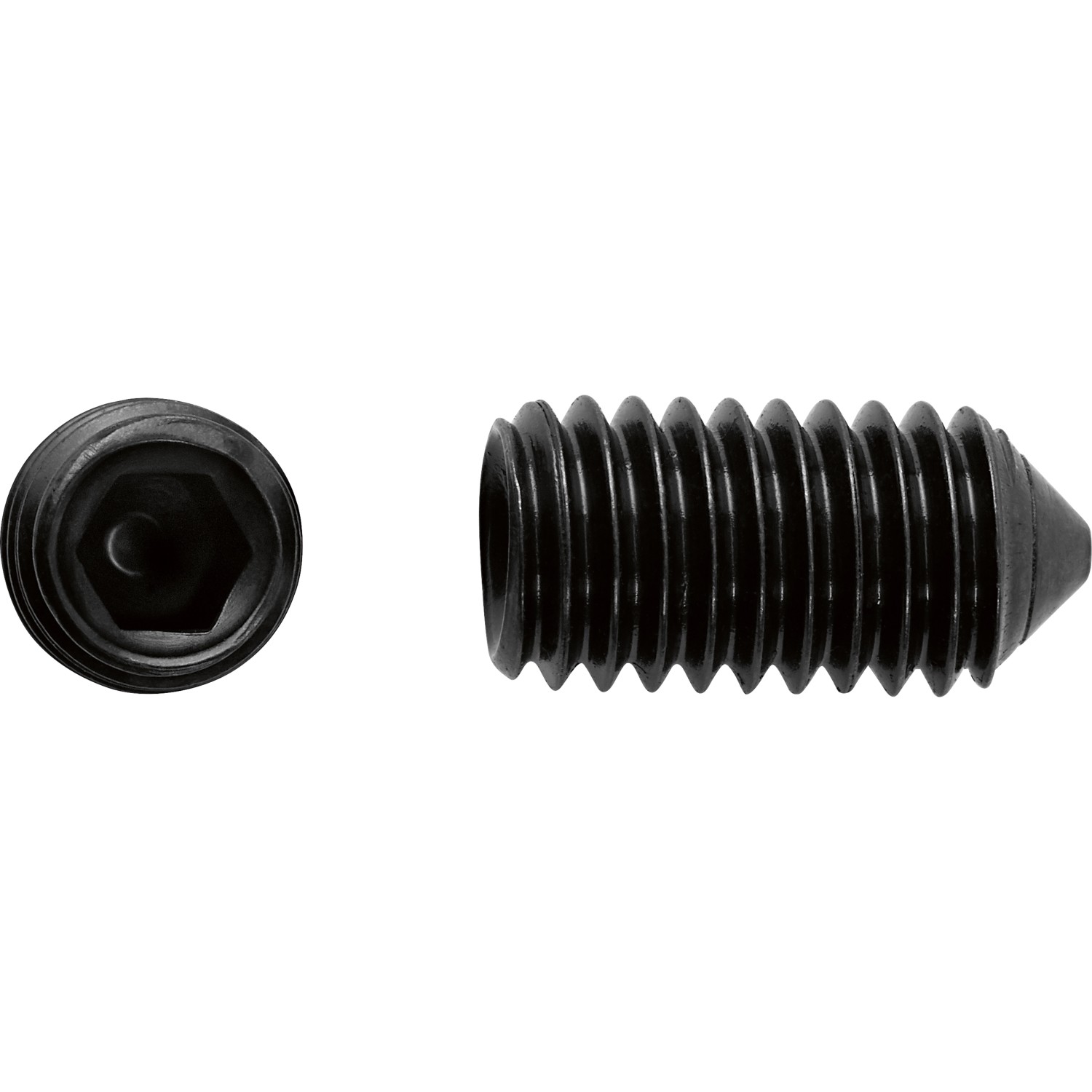 Stavěcí šroub SW3 černě pozinkovaný M4 x 10 mm, 8 ks