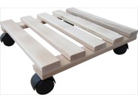 Vozík pod květináč, buk přírodní, hladký, hranatý, 30 cm x 30 cm