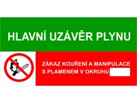Tabulka Hlavní uzávěr plynu 150 mm x 75 mm
