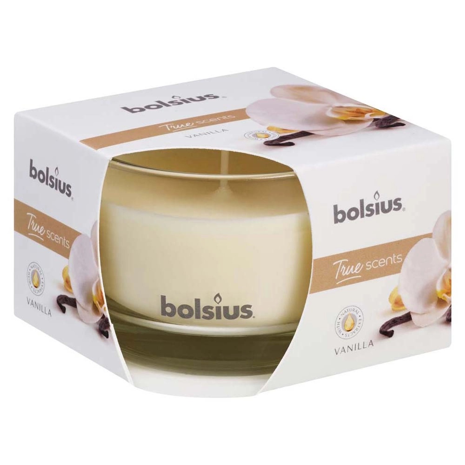 Bolsius Svíčka vonná Aromatic, sklo, Vanilla, 90 x 63 mm