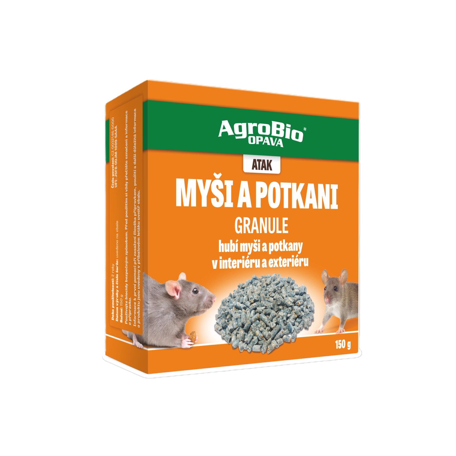 AgroBio OPAVA ATAK Myši a potkani granule 150 g