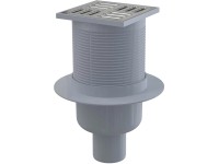 Alcadrain Podlahová vpust 105x105/50 mm přímá mřížka nerez zápachová uzávěra Alcadrain Podlahová vpust 105x105/50 mm přímá mřížka nerez zápachová uzávěra