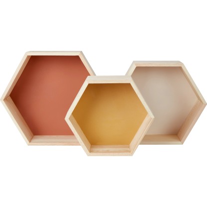 Dřevěný regál Safari Adventure vícebarevný, 3 ks