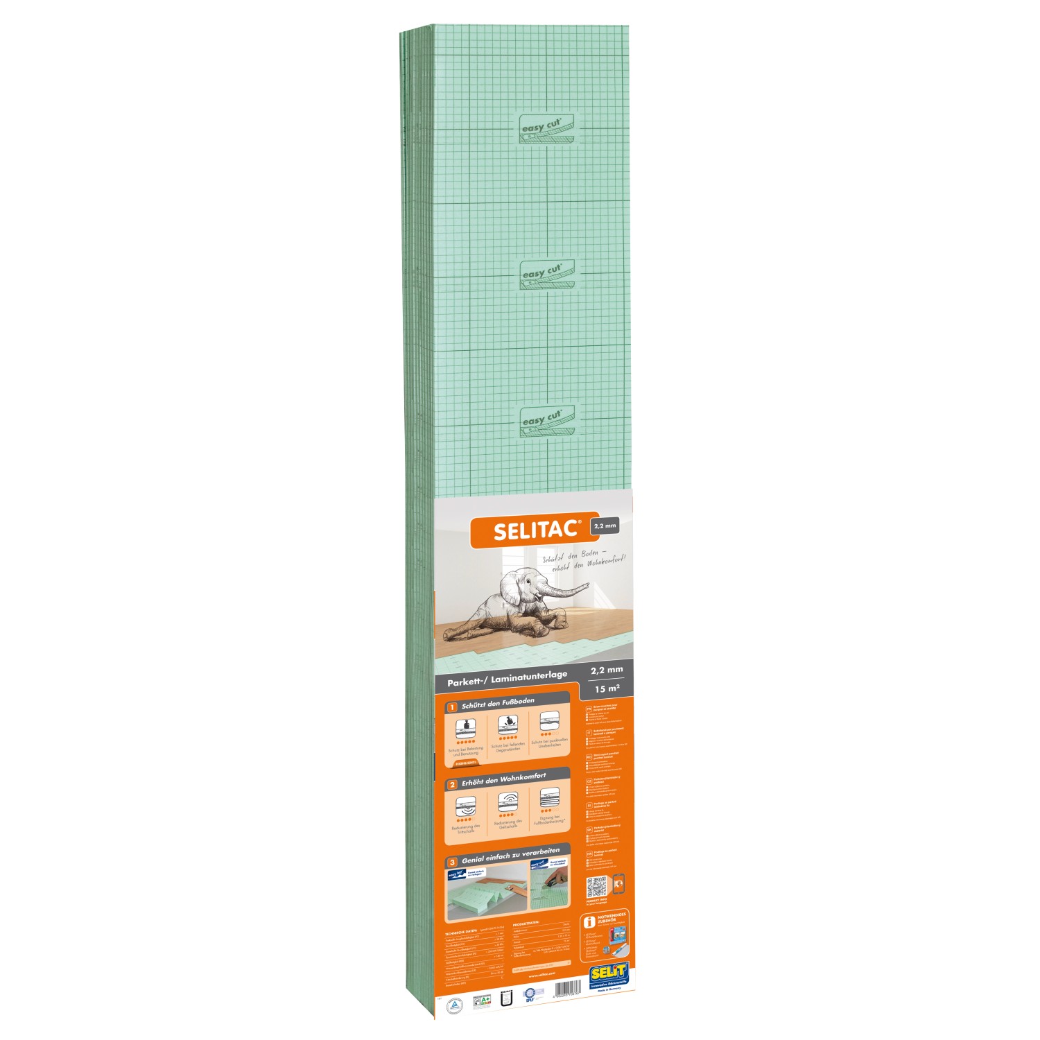 Selit Izolační podložka pod podlahy Selitac 1,25 x 12 m, tl. 2,2 mm