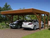 Skan Holz Přístřešek na auto Friesland ALU typ 8, ořech, 557 x 555 cm