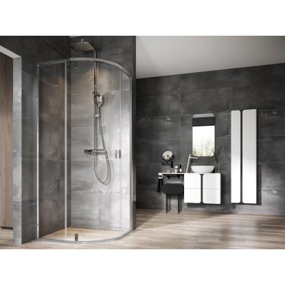 RAVAK Sprchový kout Nexty NSKK3, lesklý chrom + transparent, 90 x 90 x 195 cm