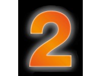 Conacord Reflexní domovní číslo 2, oranžové, 8 cm Conacord Reflexní domovní číslo 2, oranžové, 8 cm
