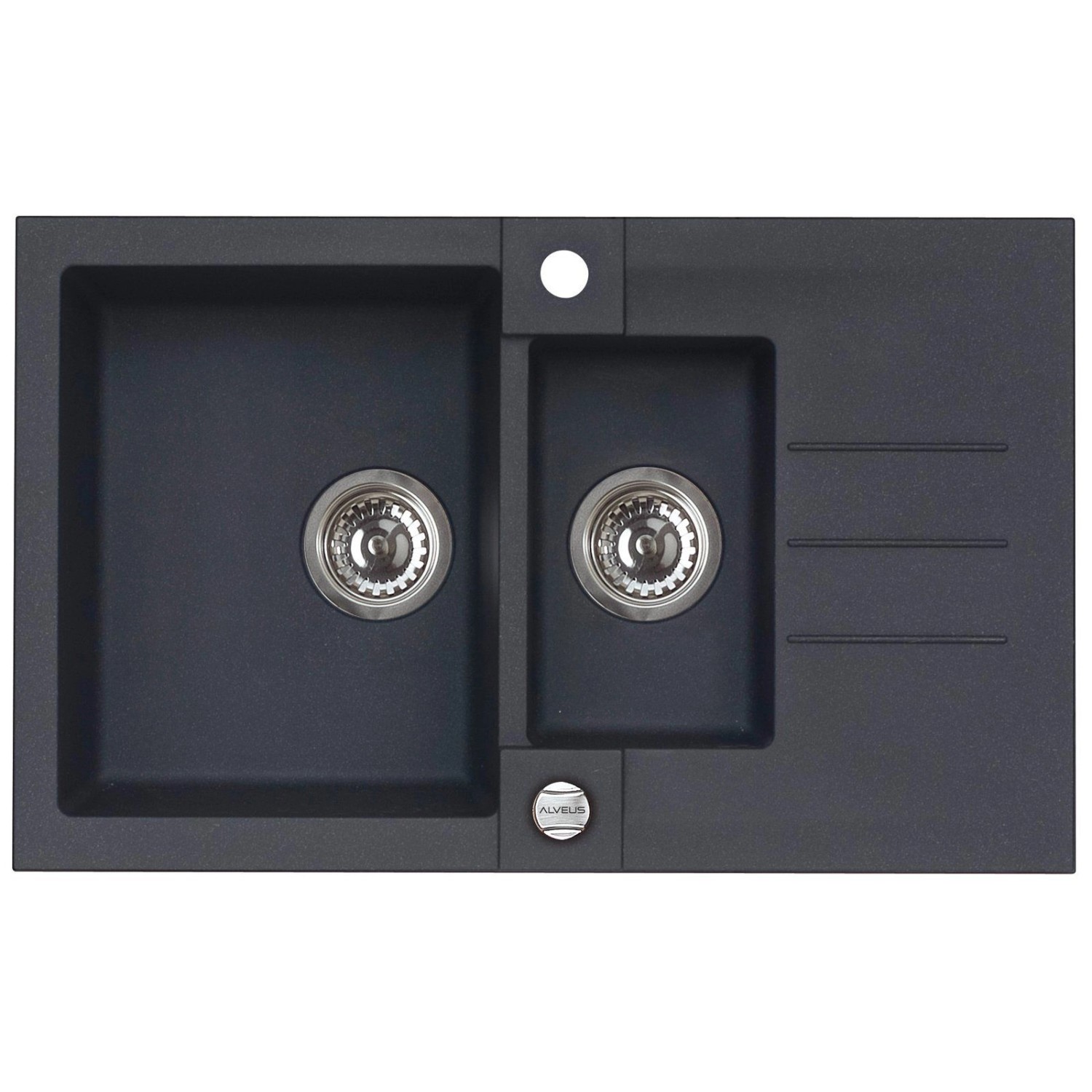 Alveus Granitový dřez Rock 70, černá, 78 x 48 cm